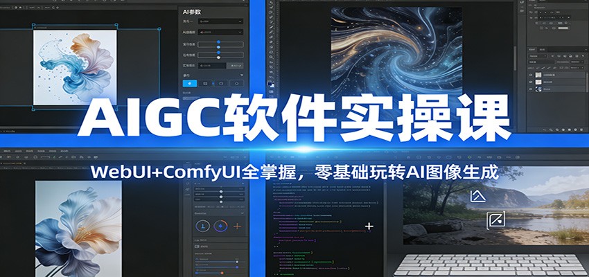 AIGC软件实操课：WebUI+ComfyUI全掌握，零基础玩转AI图像生成|网坠金库