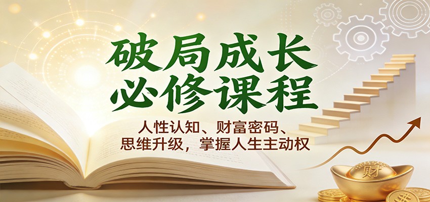 破局成长必修课2.0：人性认知、财富密码、思维升级，掌握人生主动权|网坠金库