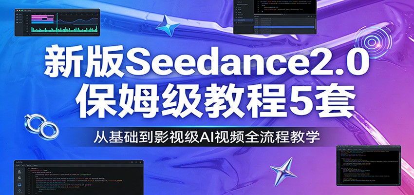 新版Seedance2.0保姆级教程5套：从基础到影视级AI视频全流程教学|网坠金库