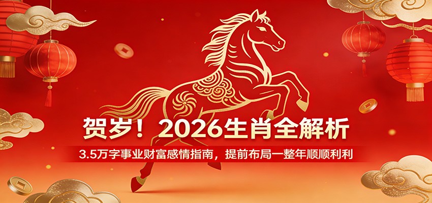 贺岁！2026生肖全解析，3.5万字事业财富感情指南，提前布局一整年顺顺利利|网坠金库