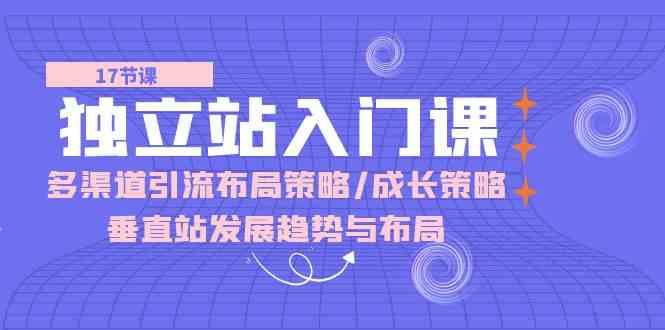 独立站入门课：多渠道引流布局策略/成长策略/垂直站发展趋势与布局 - 网赚金库|网赚金库