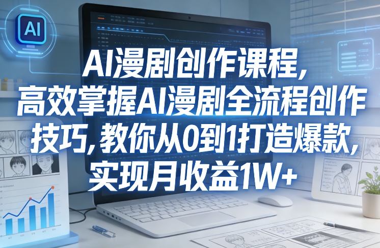 某社群AI漫剧创作课程，高效掌握AI漫剧全流程创作技巧，教你从0到1打造爆款，实现月收益1W+|网坠金库
