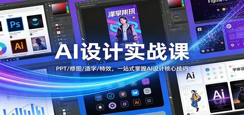 AI设计实战课：PPT/修图/造字/特效，一站式掌握AI设计核心技巧|网坠金库