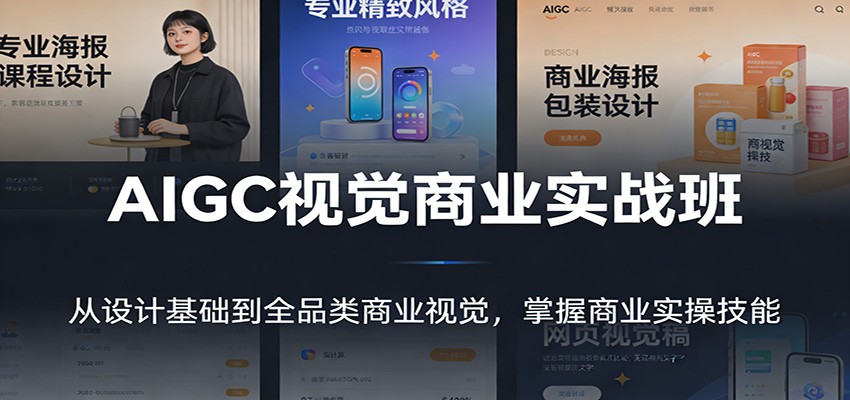 AIGC视觉商业实战班：从设计基础到全品类商业视觉，掌握商业实操技能|网坠金库
