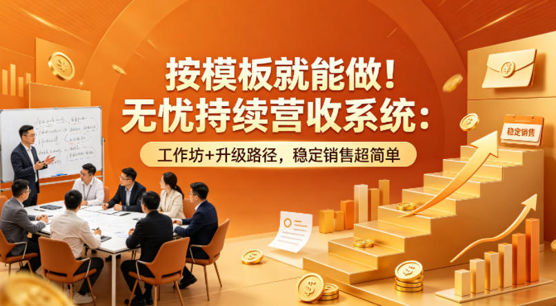 按模板就能做！无忧持续营收系统：工作坊+升级路径，稳定销售超简单【原创双语字幕】|网坠金库