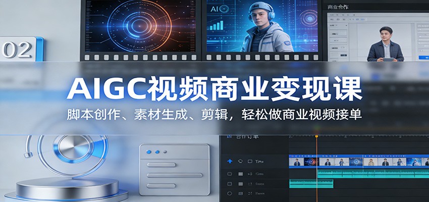 AIGC视频商业变现课：脚本创作、素材生成、剪辑，轻松做商业视频接单|网坠金库