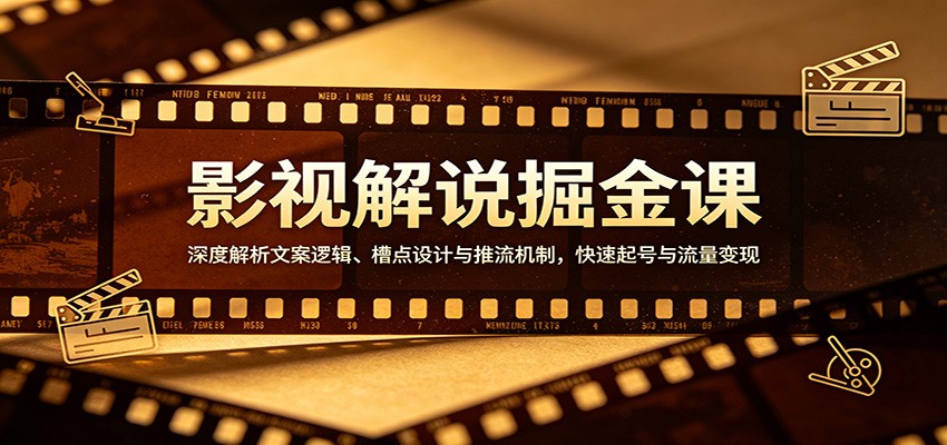 影视解说掘金课：深度解析文案逻辑、槽点设计与推流机制，快速起号与流量变现|网坠金库