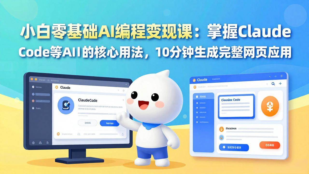（17562期）小白零基础AI编程变现课：掌握Claude Code等AI工具的核心用法，10分钟生成完整网页应用|网坠金库