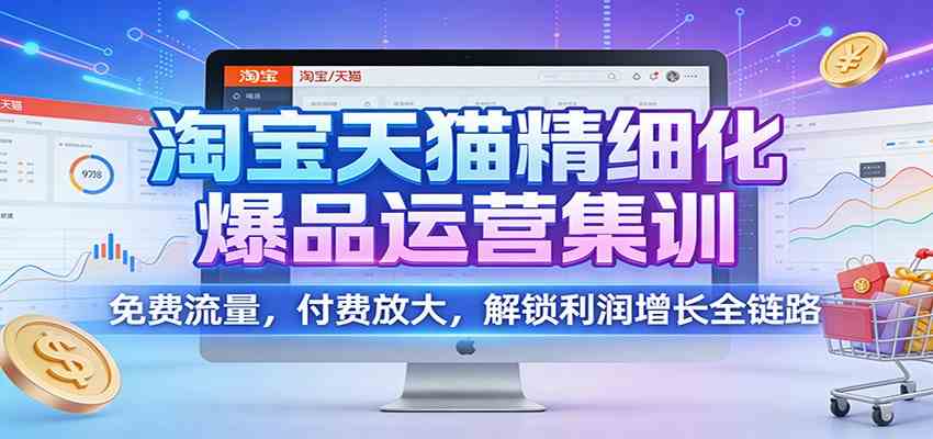 淘宝天猫精细化爆品运营集训：免费流量，付费放大，解锁利润增长全链路|网坠金库