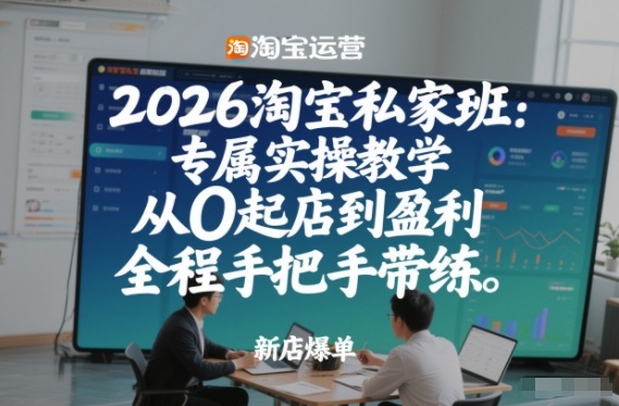 2026淘宝私家班：专属实操教学，从0起店到盈利，全程手把手带练（更新26年3月）|网坠金库