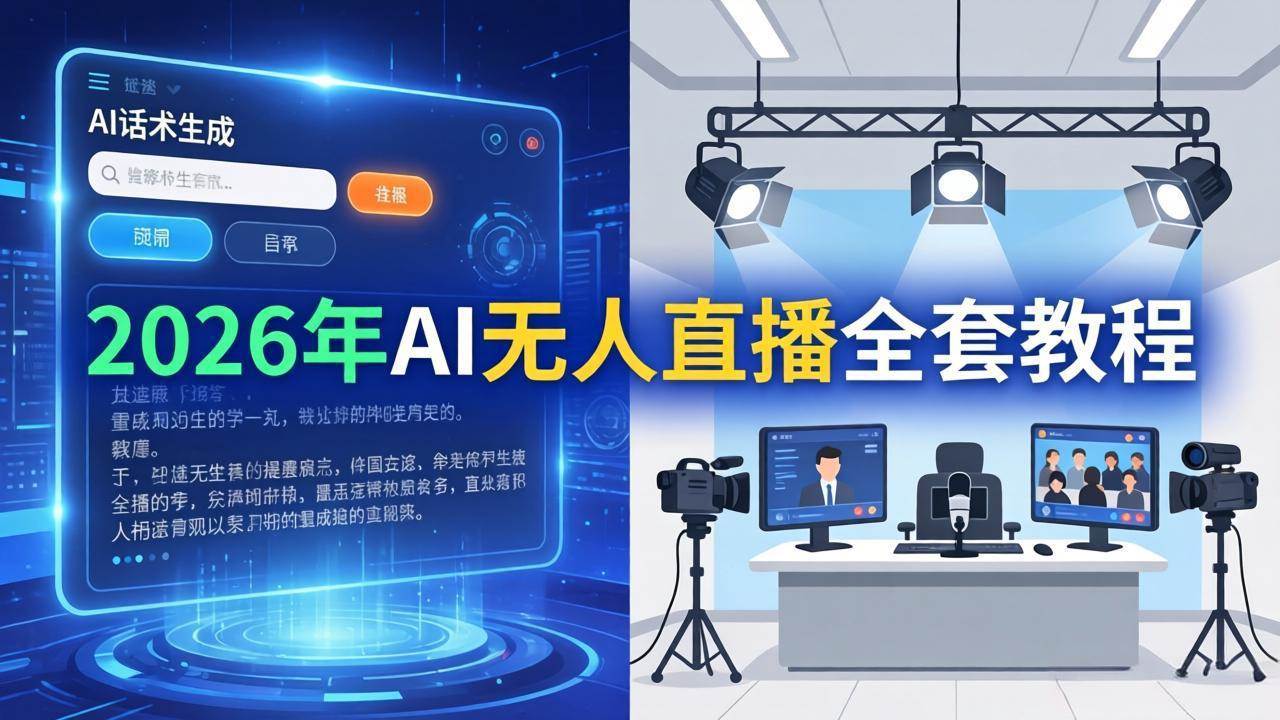 （17953期）2026年AI无人直播全套教程：OBS安装+软件配置+直播间搭建+话术生成+一键开播实操|网坠金库