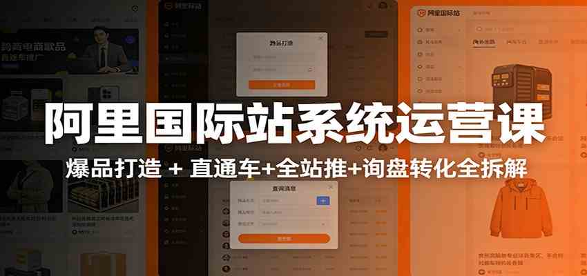 阿里国际站运营实战课：从店铺布局到TOP10旺铺，数据化运营，推广全攻略|网坠金库