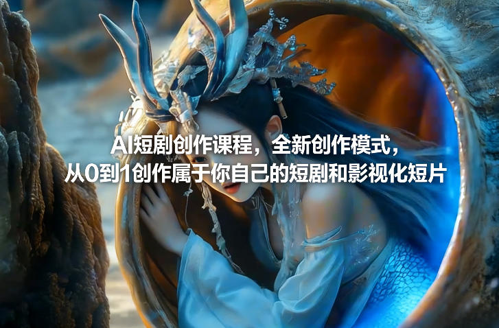 AI短剧创作课程，全新创作模式，从0到1创作属于你自己的短剧和影视化短片|网坠金库