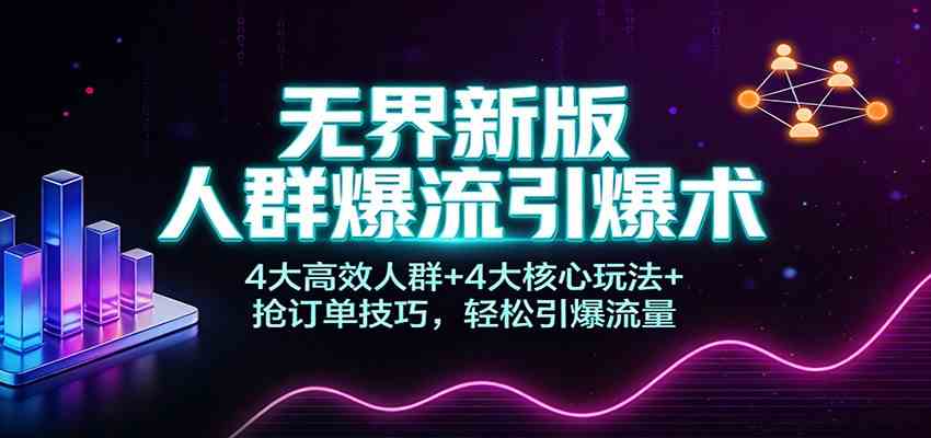 无界新版人群爆流引爆术：4大高效人群+4大核心玩法+抢订单技巧，轻松引爆流量|网坠金库