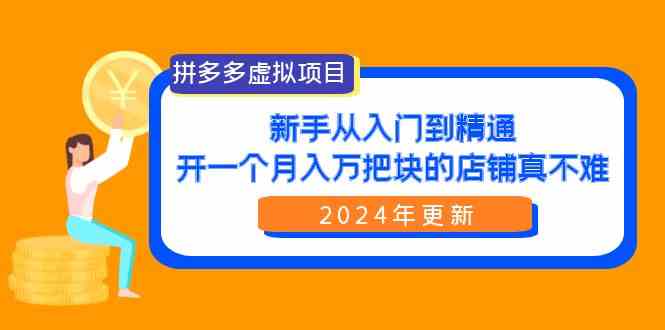 （9744期）拼多多虚拟项目：入门到精通，开一个月入万把块的店铺 真不难（24年更新） - 网赚金库|网赚金库