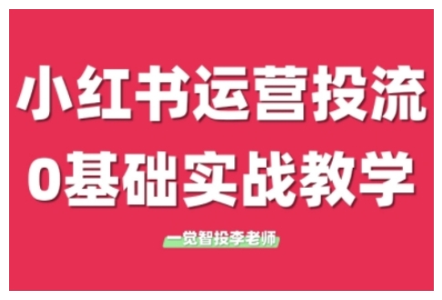 小红书运营投流，小红书广告投放从0到1的实战课，学完即可开始投放（更新26年）|网坠金库
