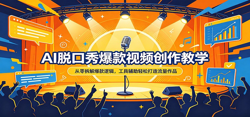 AI脱口秀爆款视频创作教学：从零拆解爆款逻辑，工具辅助轻松打造流量作品|网坠金库
