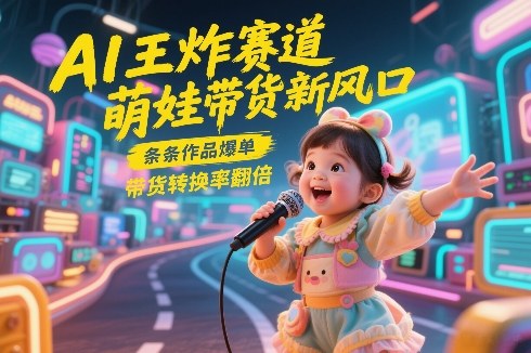 AI王炸赛道，萌娃带货新风口，条条作品爆单，带货转换率翻倍，核心逻辑拆解|网坠金库