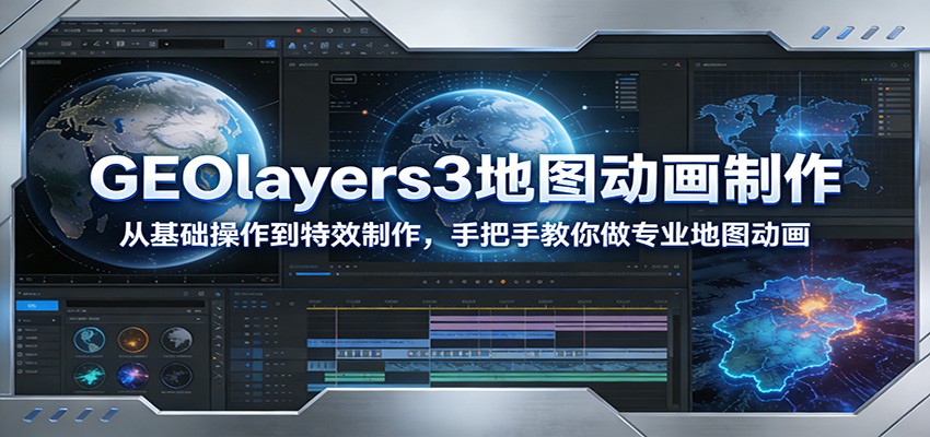 GEOlayers3地图动画制作：从基础操作到特效制作，手把手教你做专业地图动画|网坠金库