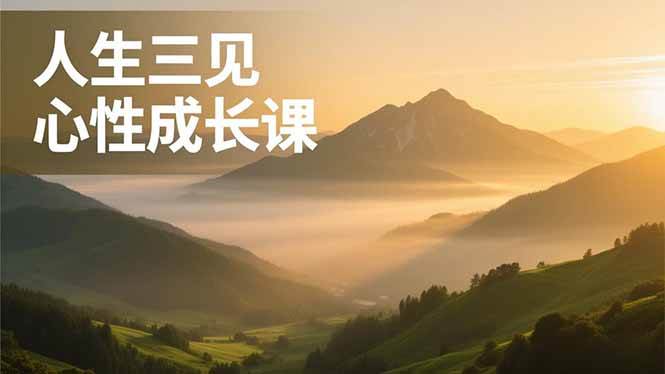 （16897期）人生三见心性成长课，见天地众生自己，搞透人性安顿身心，活出清晰自我，内在富足无价|网坠金库