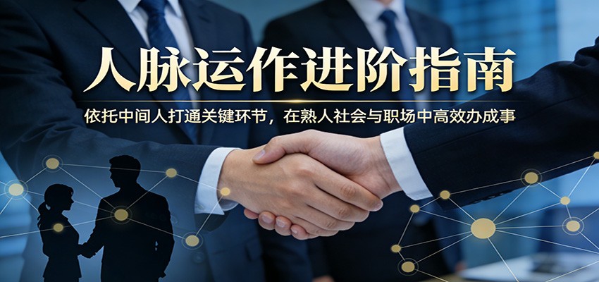 付费文章：人脉运作进阶指南，依托中间人打通关键环节，在熟人社会与职场中高效办成事|网坠金库