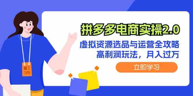 拼多多电商实操2.0：虚拟资源选品与运营全攻略，高利润玩法，月入过万 - 网赚金库|网赚金库