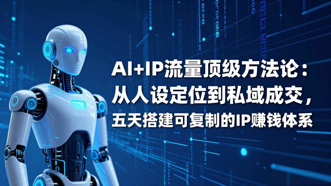（17521期）AI+IP顶级方法论：从人设定位到私域成交，五天搭建可复制的IP赚钱体系|网坠金库