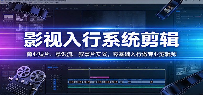 影视系统剪辑，商业短片、意识流、叙事片实战，零基础入行做专业剪辑师|网坠金库