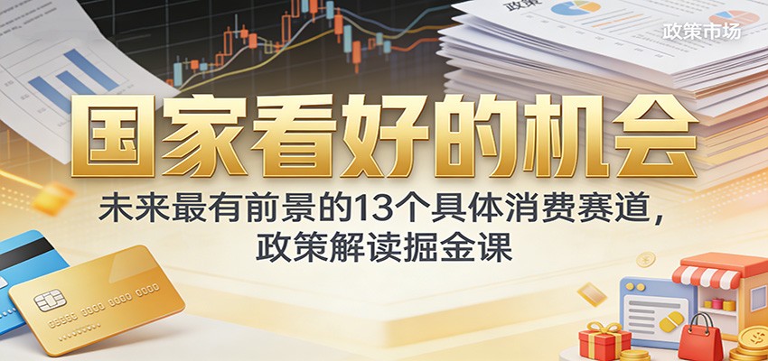 公众号付费文章：国家看好的机会，未来最有前景的13个具体消费赛道，政策解读掘金课|网坠金库