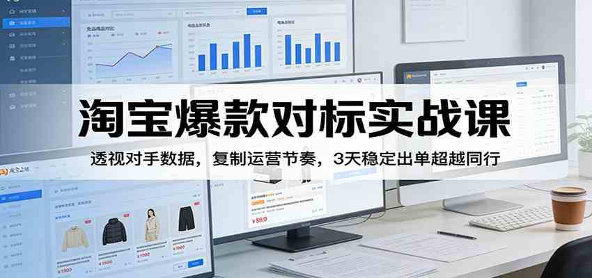 淘宝爆款对标实战课：透视对手数据，复制运营节奏，3天稳定出单超越同行|网坠金库