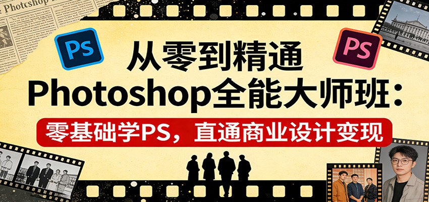 从零到精通Photoshop全能大师班：零基础学PS，直通商业设计变现|网坠金库