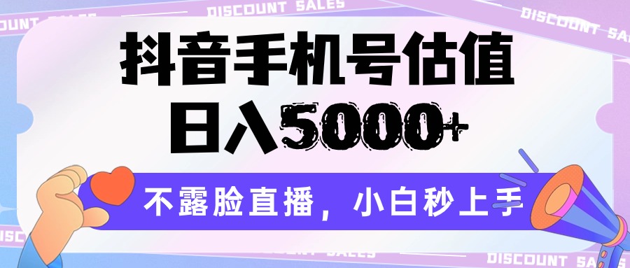抖音手机号估值，日入5000+，不露脸直播，小白秒上手 - 网赚金库|网赚金库