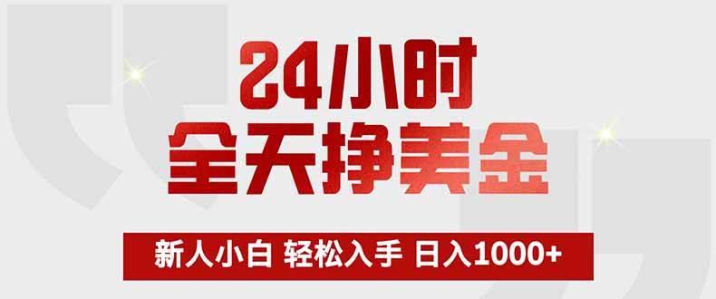 （17728期）24小时全天挣美金，新人小白轻松入手，长期稳定，日入1000+|网坠金库