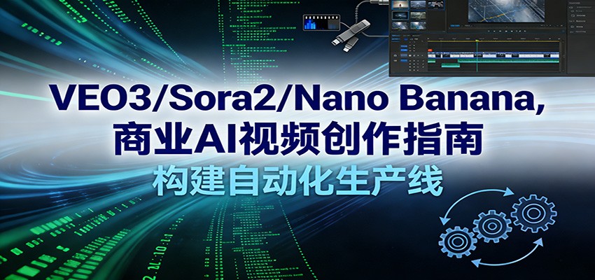 VEO3/Sora2/Nano Banana商业AI视频创作指南，构建自动化生产线|网坠金库
