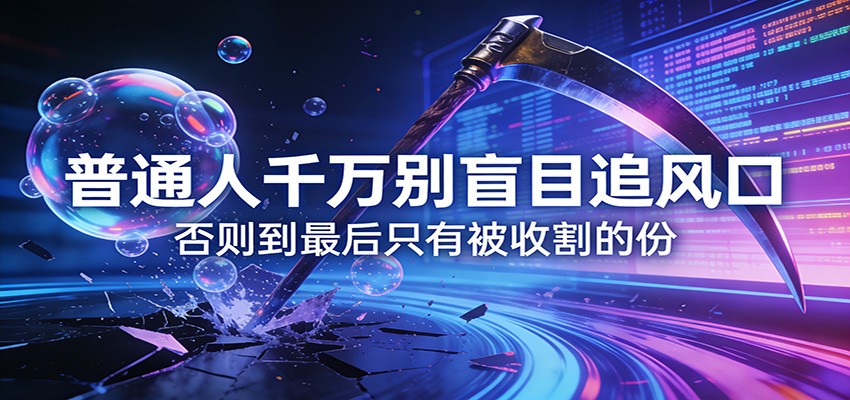 付费文章《通人千万别盲目追风口》否则到最后只有被收割的份|网坠金库