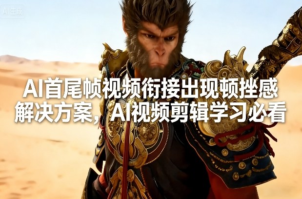 AI首尾帧视频衔接出现顿挫感解决方案，AI视频剪辑学习必看|网坠金库