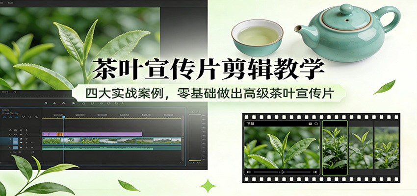 茶叶宣传片剪辑教学：四大实战案例，零基础做出高级茶叶宣传片|网坠金库