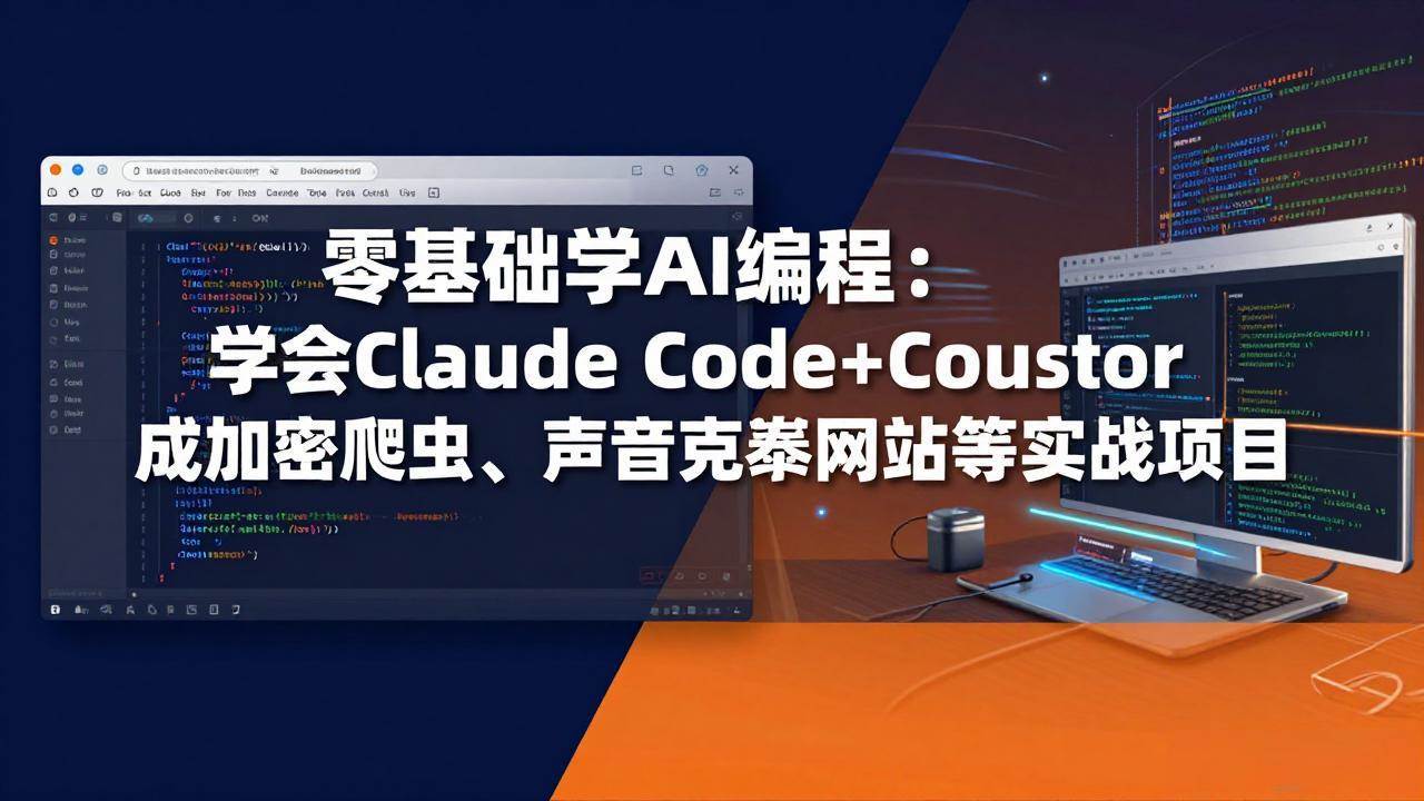（17941期）零基础学AI编程：学会Claude Code+Cursor完成加密爬虫、声音克隆网站等实战项目|网坠金库