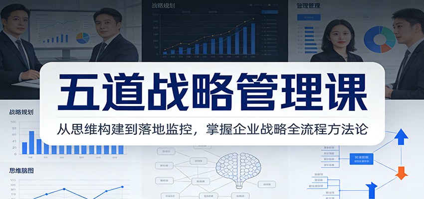 五道战略管理课：从思维构建到落地监控，掌握企业战略全流程方法论|网坠金库