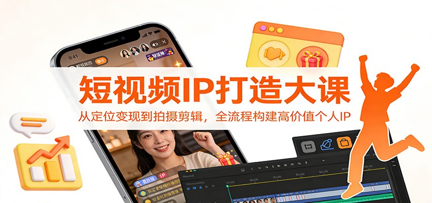 短视频IP打造大课：从定位变现到拍摄剪辑，全流程构建高价值个人IP|网坠金库