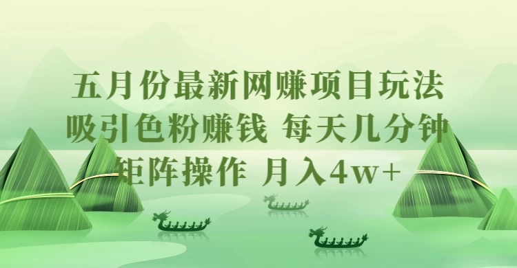 五月份最新网赚项目玩法，吸引色粉赚钱，每天几分钟，矩阵做号，月入4万+ - 网赚金库|网赚金库