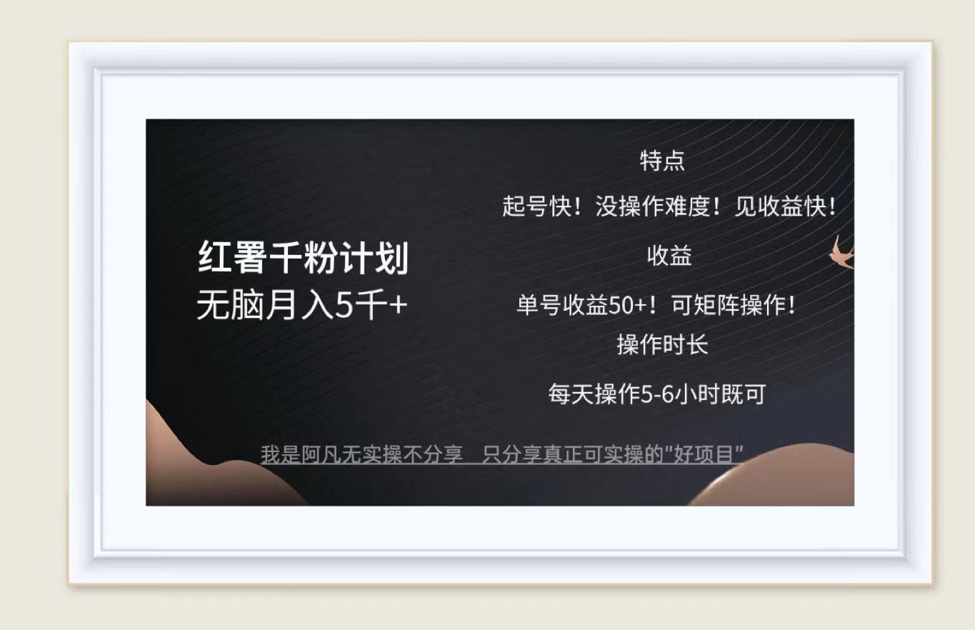 红薯千粉计划无脑月入5千+！既做既赚！ - 网赚金库|网赚金库