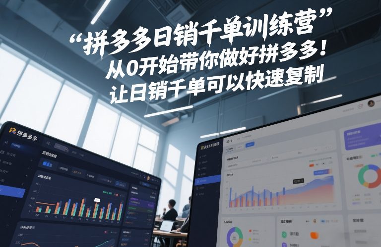 拼多多日销千单训练营，从0开始带你做好拼多多，让日销千单可以快速复制(更新26年3月)|网坠金库