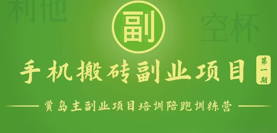 手机搬砖小副业项目训练营1.0，能用手机做的简单小副业 - 网赚金库|网赚金库