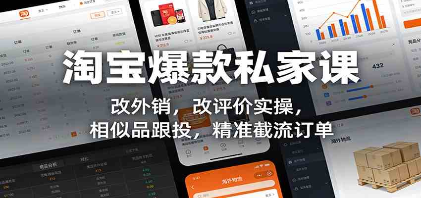 淘宝爆款私家课：改外销，改评价实操，相似品跟投，精准截流订单|网坠金库