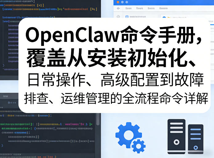 OpenClaw命令手册，覆盖从安装初始化、日常操作、高级配置到故障排查、运维管理的全流程命令详解|网坠金库