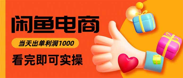 （16872期）闲鱼高利润电商，当天上架当天出单，一单利润300|网坠金库