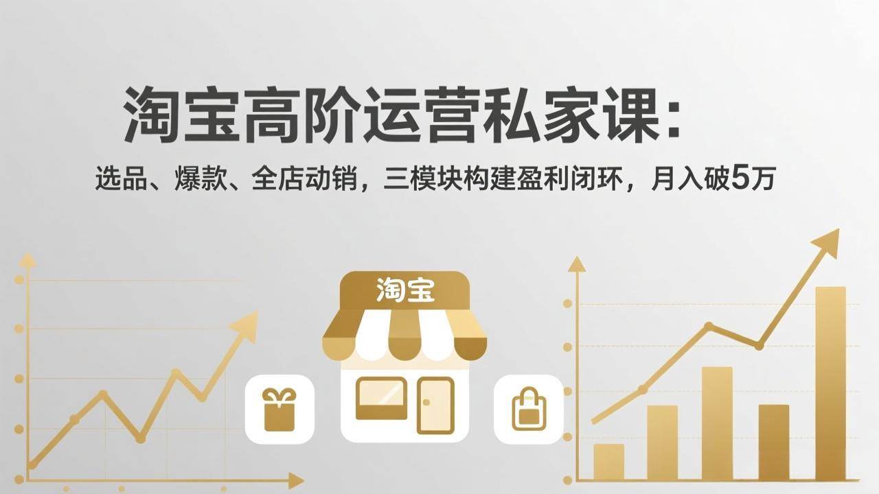 （17944期）淘宝高阶运营私家课（更新26年4月）：选品、爆款、全店动销，三模块构建盈利闭环，月入破5万|网坠金库